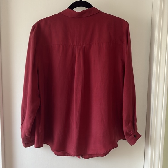 Gudrun Sjoden Red Silk Button Down Blouse L - Picture 9 of 10